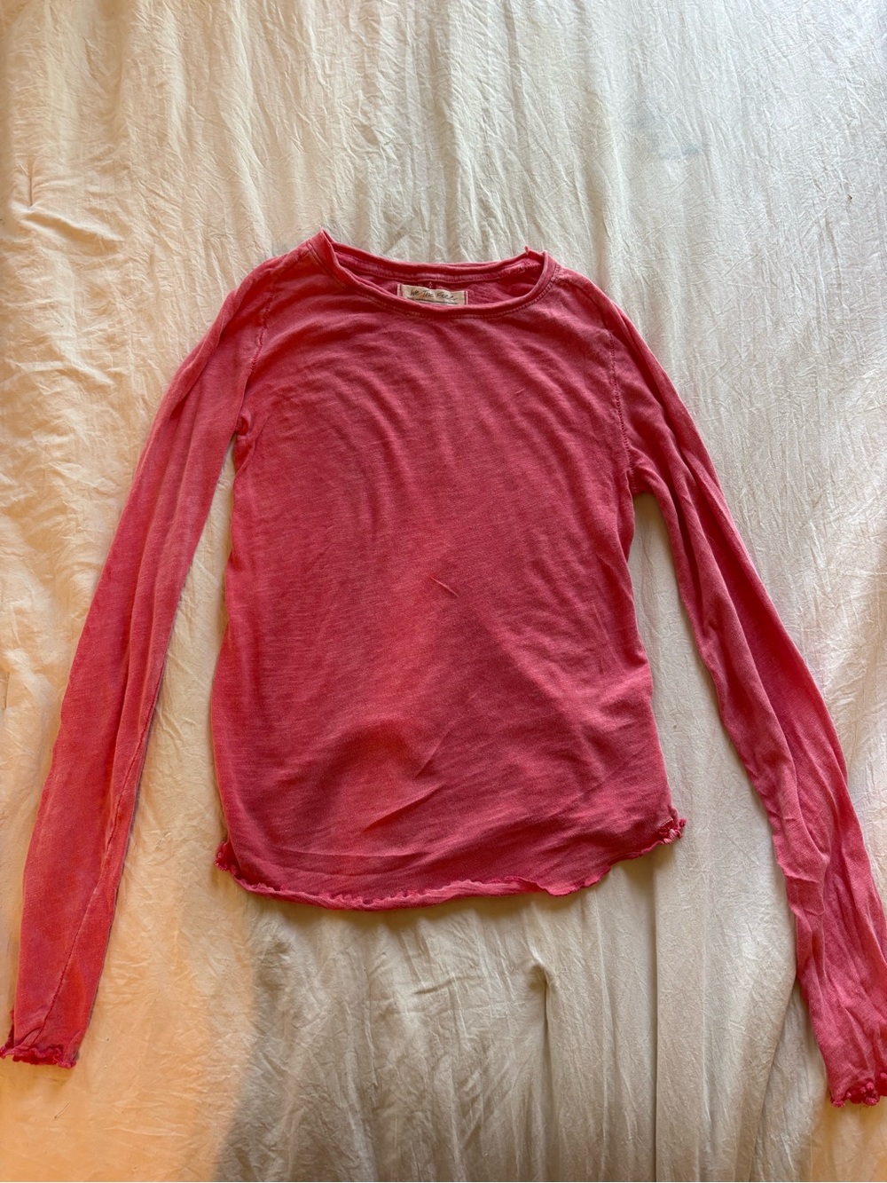 Free People Women’s Long-Sleeve Pink Basic Top